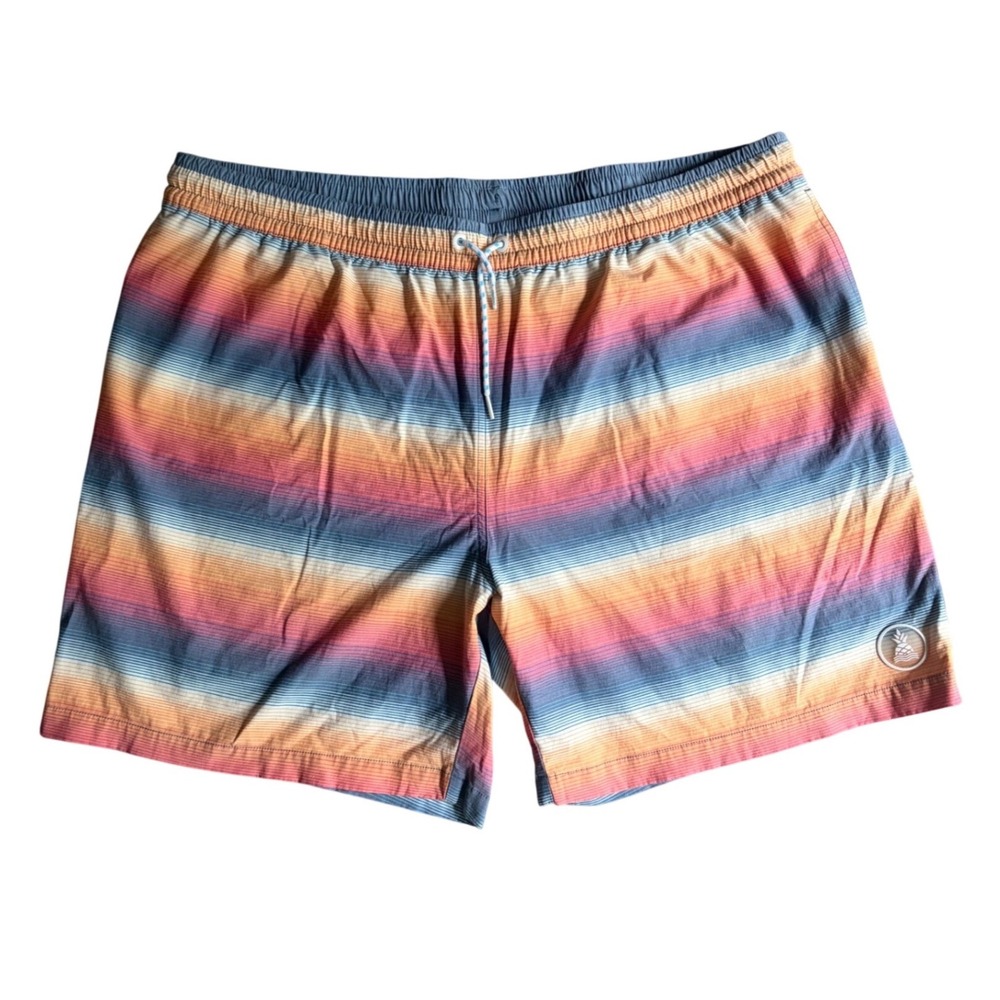Chubbies Swim Trunks XXXL 7" Inseam Sunset Stripe Lined Beach Shorts Mens